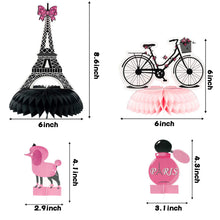 Load image into Gallery viewer, MALLMALL6 12Pcs Paris Honeycombs Centerpieces Party in Paris Party Supplies Birthday Baby Shower Decorations Girls Dream Paris Themed Photo Booth Romantic Eiffel Tower Pink Table Topper for Home