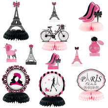 Load image into Gallery viewer, MALLMALL6 12Pcs Paris Honeycombs Centerpieces Party in Paris Party Supplies Birthday Baby Shower Decorations Girls Dream Paris Themed Photo Booth Romantic Eiffel Tower Pink Table Topper for Home