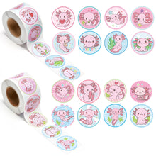 Load image into Gallery viewer, K1tpde 1000PCS Axolotl Stickers for Kids, 16 Design Axolotl Theme Stickers, Cute Axolotl Sticker Roll for Kids, Teacher Reward Stickers for Classroom, DIY Sticker Decoration for Cupcakes and Gift Bag