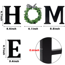 Load image into Gallery viewer, K1tpde 4PCS Farmhouse Home Letter with Wreath Tiered Tray Decoration, Wooden Home Letter Decorative Sign, Rustic Home Decor, Home Decor for Living Room, Freestanding Wooden Letters, Housewarming Gift