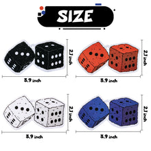 Load image into Gallery viewer, K1tpde 4PCS Dice Car Air Freshener Gift Set, Trendy Car Decoration, Black with White Point Dice Freshener for Car Decor, Hanging Decorative Rear View Mirror Dice, Dice Car Freshener, Driver Safe