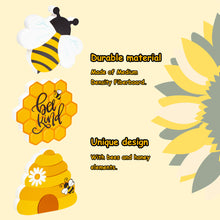 Load image into Gallery viewer, K1tpde 3PCS Farmhouse Honey Bee Tiered Tray Sign, Wooden Honey Bee Tiered Tray Sign Decoration, Bee Sign Kitchen Table Decor, Wooden Honey Sign for Garden Party Decor, Bee Happy Kitchen Decor