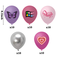 Load image into Gallery viewer, K1tpde 50PCS Y2k Early 2000s Pink Party Balloons for Girls, Y2k Themed Party Balloons Set for Teens, Y2k 2000s Party Decoration, Y2k Birthday Party Decor, Y2k Pink Party Favor, Party Supplies