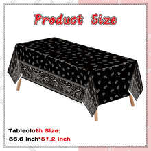 Load image into Gallery viewer, K1tpde 3PCS Bandana Party Tablecloths, Cholo Gangsta Theme Bandana Table Covers, Bandana Plastic Tablecloth, Cholo Themed Western Party Decorations for Adult, Red, White, Black Party Tablecloths
