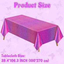 Load image into Gallery viewer, K1tpde 3PCS Preppy Iridescence Pink Party Tablecloths, Y2K Theme Early 2000s Table Covers, Iridescent Plastic Tablecloth, Bachelorette Party Decorations Table Cover for Adult, Y2K Theme Party Supplies