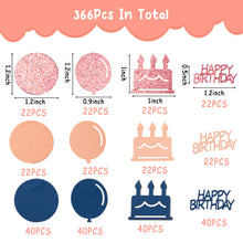 Load image into Gallery viewer, K1tpde 336PCS Navy Blue and Pink Happy Birthday Confetti for Table, Table Scatter Confetti Decorations for Birthday Party, Cake Shape Confetti Decor for Kid, Confetti for Teen Birthday, Party Supplies