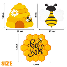 Load image into Gallery viewer, K1tpde 3PCS Farmhouse Honey Bee Tiered Tray Sign, Wooden Honey Bee Tiered Tray Sign Decoration, Bee Sign Kitchen Table Decor, Wooden Honey Sign for Garden Party Decor, Bee Happy Kitchen Decor