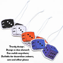 Load image into Gallery viewer, K1tpde 4PCS Dice Car Air Freshener Gift Set, Trendy Car Decoration, Black with White Point Dice Freshener for Car Decor, Hanging Decorative Rear View Mirror Dice, Dice Car Freshener, Driver Safe