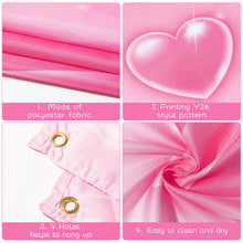 Load image into Gallery viewer, K1tpde Y2K Early 2000s Party Backdrop Banner, Y2k Pink Party Backdrop Decoration for Girls, Y2k Party Decor Photography Background, Happy Birthday Party Background for Teens, Y2k Theme Party Supplies