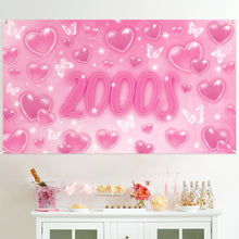 Load image into Gallery viewer, K1tpde Y2K Early 2000s Party Backdrop Banner, Y2k Pink Party Backdrop Decoration for Girls, Y2k Party Decor Photography Background, Happy Birthday Party Background for Teens, Y2k Theme Party Supplies