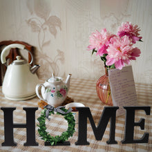 Load image into Gallery viewer, K1tpde 4PCS Farmhouse Home Letter with Wreath Tiered Tray Decoration, Wooden Home Letter Decorative Sign, Rustic Home Decor, Home Decor for Living Room, Freestanding Wooden Letters, Housewarming Gift