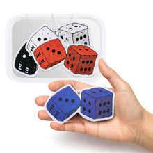 Load image into Gallery viewer, K1tpde 4PCS Dice Car Air Freshener Gift Set, Trendy Car Decoration, Black with White Point Dice Freshener for Car Decor, Hanging Decorative Rear View Mirror Dice, Dice Car Freshener, Driver Safe