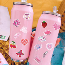 Load image into Gallery viewer, K1tpde 52PCS Y2k Aesthetic Stickers, Cyber 2000s Fashion Sticker for Girls, Waterproof Laptop Stickers Decals for Water Bottle, DIY Stickers Decoration for Skateboard, Cute Vsco Stickers for Teens