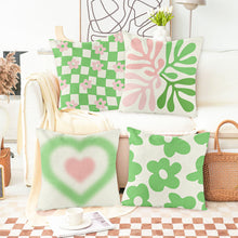 Load image into Gallery viewer, K1tpde 4PCS Danish Pastel Aesthetic Pillow Covers, Aesthetic Room Decor Linen Throw Pillow Covers, 18x18 in Set of 4 Cushion Pillow Covers for Home Decor, Pastel Aesthetic Cushion Pillowcase for Room