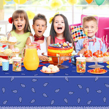 Load image into Gallery viewer, K1tpde 3PCS Blue Bandana Party Tablecloths, Cholo Gangsta Theme Bandana Table Covers, Bandana Plastic Tablecloth, Cholo Themed Western Party Decorations for Adult, Cholo Theme Western Party Supplies