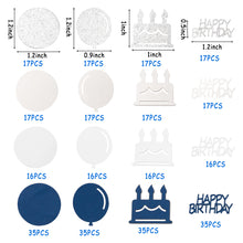 Load image into Gallery viewer, K1tpde 340PCS Navy Blue Happy Birthday Confetti for Table, Table Scatter Confetti Decorations for Birthday Party, Cake Shape Confetti Decor for Kids, Sliver Confetti for Teens Birthday, Party Supplies