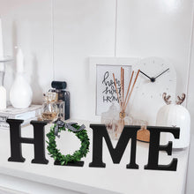 Load image into Gallery viewer, K1tpde 4PCS Farmhouse Home Letter with Wreath Tiered Tray Decoration, Wooden Home Letter Decorative Sign, Rustic Home Decor, Home Decor for Living Room, Freestanding Wooden Letters, Housewarming Gift