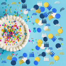 Load image into Gallery viewer, K1tpde 336PCS Navy Blue and Gold Happy Birthday Confetti for Table, Table Scatter Confetti Decorations for Birthday Party, Glitter Gold Confetti Decor for Teens Birthday, Royal Birthday Party Supplies