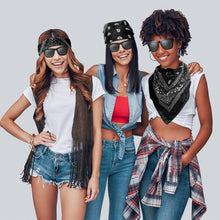 Load image into Gallery viewer, K1tpde 12PCS Cholo Party Accessories, Cholo Bandana Western Party Decorations for Teens, Gangsta Plastic Black Vintage Bulk Sunglasses Pack, Gangsta Costume Theme Party Favor, Cholo Party Supplies