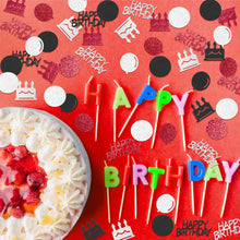 Load image into Gallery viewer, K1tpde 336PCS Red and Black Happy Birthday Confetti for Table, Table Scatter Confetti Decorations for Birthday Party, Cake Shape Confetti Decor for Adults, Confetti for Teen Birthday, Party Supplies