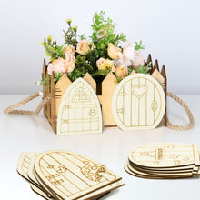 Load image into Gallery viewer, K1tpde 72PCS Wooden Miniature Fairy Doors DIY Craft Kit, 8 Design Fairy Garden Doors and Dollhouse Windows, Unpainted Wooden Fairy Doors, Windows and Ladders, DIY Wooden Fairy Mini House Accessories