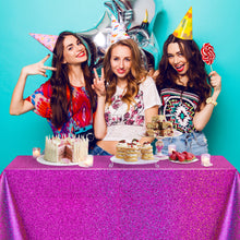 Load image into Gallery viewer, K1tpde 3PCS Preppy Iridescence Pink Party Tablecloths, Y2K Theme Early 2000s Table Covers, Iridescent Plastic Tablecloth, Bachelorette Party Decorations Table Cover for Adult, Y2K Theme Party Supplies