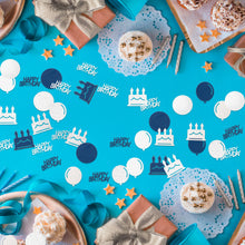 Load image into Gallery viewer, K1tpde 340PCS Navy Blue Happy Birthday Confetti for Table, Table Scatter Confetti Decorations for Birthday Party, Cake Shape Confetti Decor for Kids, Sliver Confetti for Teens Birthday, Party Supplies
