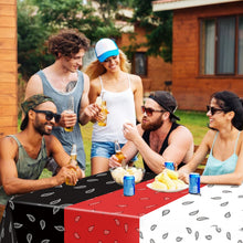 Load image into Gallery viewer, K1tpde 3PCS Bandana Party Tablecloths, Cholo Gangsta Theme Bandana Table Covers, Bandana Plastic Tablecloth, Cholo Themed Western Party Decorations for Adult, Red, White, Black Party Tablecloths