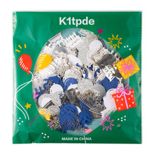Load image into Gallery viewer, K1tpde 340PCS Navy Blue Happy Birthday Confetti for Table, Table Scatter Confetti Decorations for Birthday Party, Cake Shape Confetti Decor for Kids, Sliver Confetti for Teens Birthday, Party Supplies