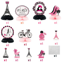 Load image into Gallery viewer, MALLMALL6 12Pcs Paris Honeycombs Centerpieces Party in Paris Party Supplies Birthday Baby Shower Decorations Girls Dream Paris Themed Photo Booth Romantic Eiffel Tower Pink Table Topper for Home
