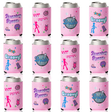 Load image into Gallery viewer, K1tpde 12PCS Last Disco Skinny Can Sleeves, 70s Party Decorations Can Cooler Slim Beverage Sleeve, Can Sleeve for Bachelorette Party Decoration, Insulated Neoprene Drink Holders, Cowgirl Bridal Shower
