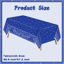 Load image into Gallery viewer, K1tpde 3PCS Blue Bandana Party Tablecloths, Cholo Gangsta Theme Bandana Table Covers, Bandana Plastic Tablecloth, Cholo Themed Western Party Decorations for Adult, Cholo Theme Western Party Supplies
