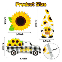 Load image into Gallery viewer, K1tpde 3PCS Farmhouse Sunflower Tiered Tray Sign, Wooden Sunflower Tiered Tray Sign Decoration, Wooden Sunflower Truck Standing for Kitchen Table Decor, Summer Wooden Gnome Sign for Garden Party Decor
