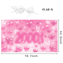 Load image into Gallery viewer, K1tpde Y2K Early 2000s Party Backdrop Banner, Y2k Pink Party Backdrop Decoration for Girls, Y2k Party Decor Photography Background, Happy Birthday Party Background for Teens, Y2k Theme Party Supplies
