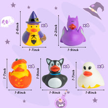 Load image into Gallery viewer, K1tpde 20PCS Halloween Rubber Ducks, Halloween Role Pack of Rubber Ducks, Pumpkin Rubber Duck, Funny Rubber Ducks Bath Toys for Kids, Baby Showers Accessories, Halloween Gifts for Kids, Party Favors
