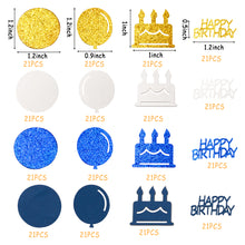 Load image into Gallery viewer, K1tpde 336PCS Navy Blue and Gold Happy Birthday Confetti for Table, Table Scatter Confetti Decorations for Birthday Party, Glitter Gold Confetti Decor for Teens Birthday, Royal Birthday Party Supplies
