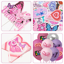 Load image into Gallery viewer, K1tpde 103PCS Y2k Party Decorations, Early 2000s Party Decoration Kit for Girls, Y2k Theme Banner, Cake Toppers, Balloons and Stickers for Party Decor, Kids Birthday Party Favor, Party Supplies
