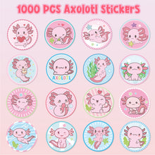 Load image into Gallery viewer, K1tpde 1000PCS Axolotl Stickers for Kids, 16 Design Axolotl Theme Stickers, Cute Axolotl Sticker Roll for Kids, Teacher Reward Stickers for Classroom, DIY Sticker Decoration for Cupcakes and Gift Bag
